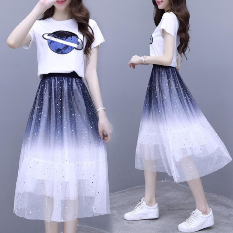 追记 Zhuiji 唐装 民族服装 舞台服装 中式服装追记渐变网纱连衣裙少女夏年新款流行裙子套装两件套 价格图片品牌报价 苏宁易购追记旗舰店