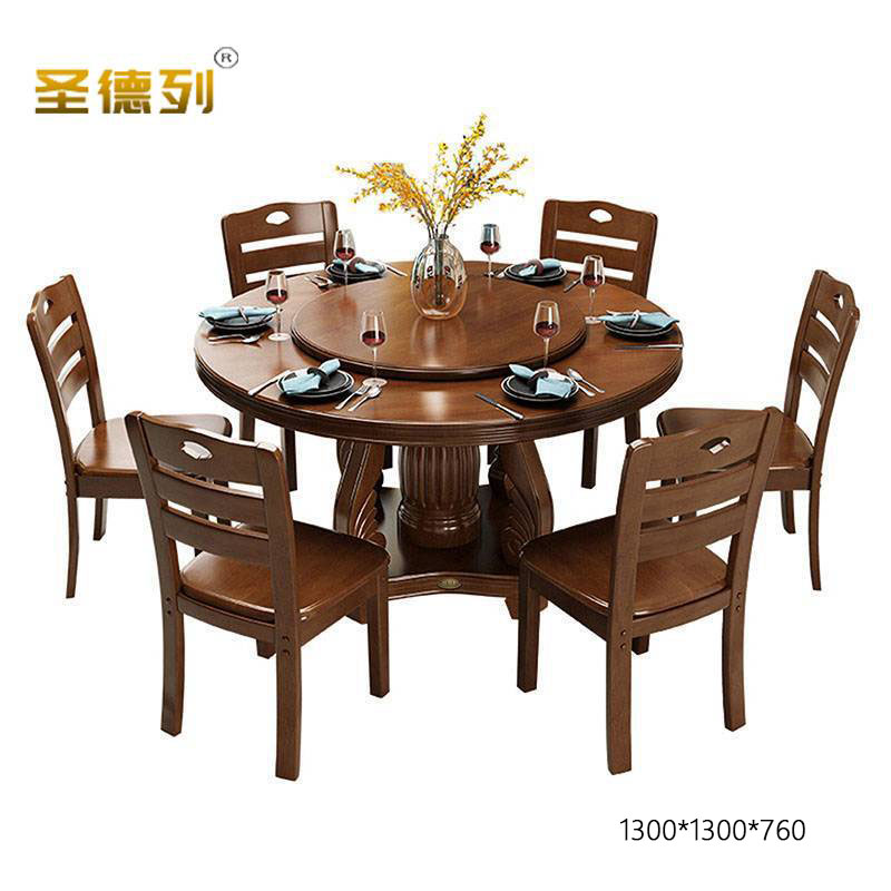 圣德列餐桌一桌六椅M-1 1300*1300*760mm
