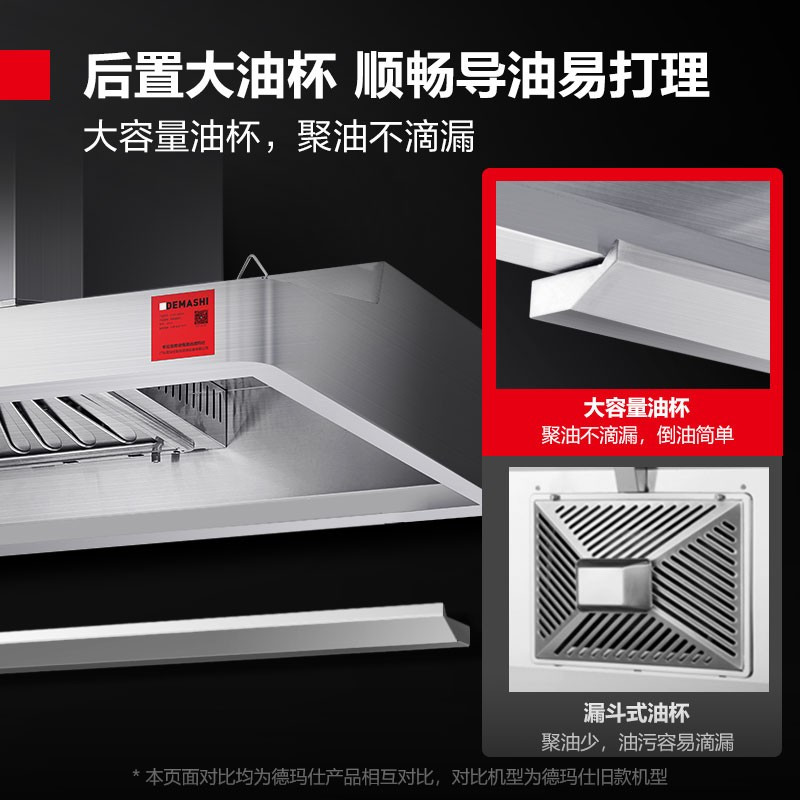 德玛仕(DEMASHI)油烟净化一体机商用 不锈钢烟罩抽油烟机低空油烟净化器 双头CXW-DS200