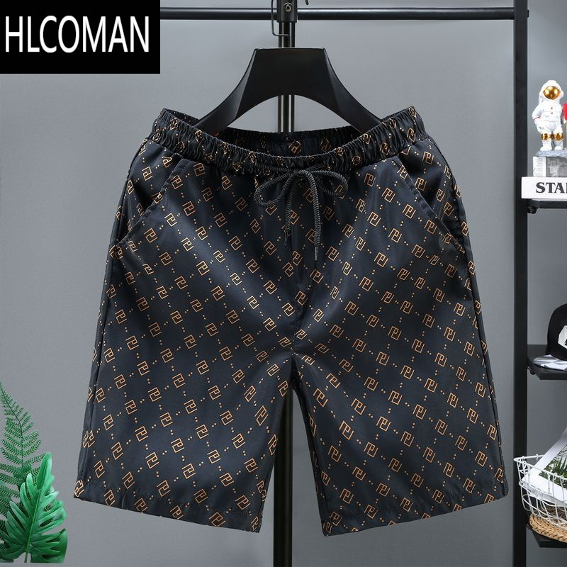 HLCOMAN美式短裤男外穿夏季裤子男士薄款冰丝五分裤潮流休闲沙滩裤大裤衩