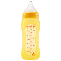 贝亲自然实感宽口径玻璃奶瓶安心组合(240ml)-黄色