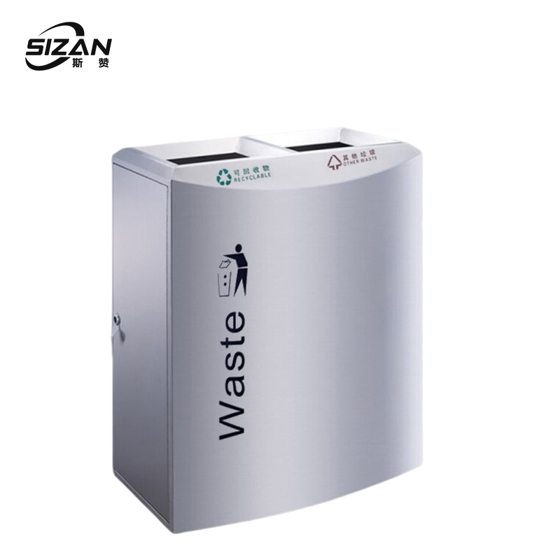 斯赞 室内分类环保垃圾桶 二分类70*38*80cm 个高清大图
