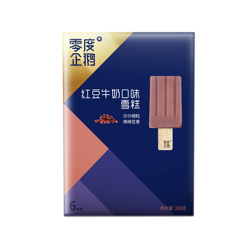 零度企鹅 红豆牛奶口味雪糕288g（48g*6支）