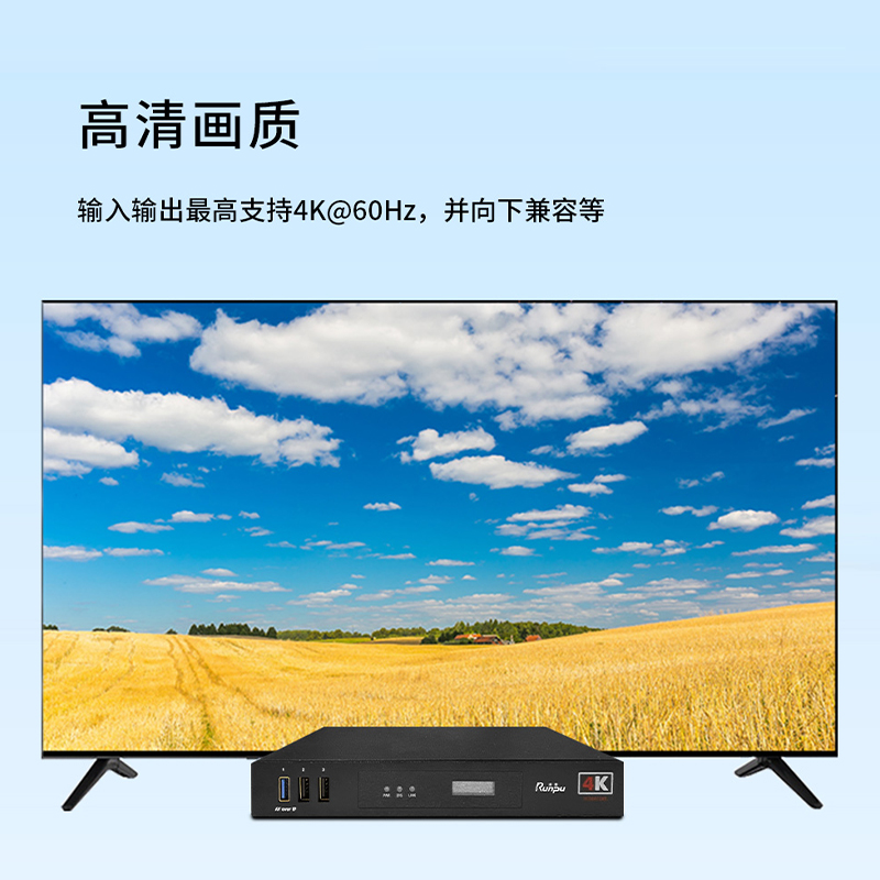 润普Runpu 分布式KVM坐席管理系统可视化矩阵HDMI拼控一体中控编解码4K60输入节点RP-FBS4K-60R高清大图
