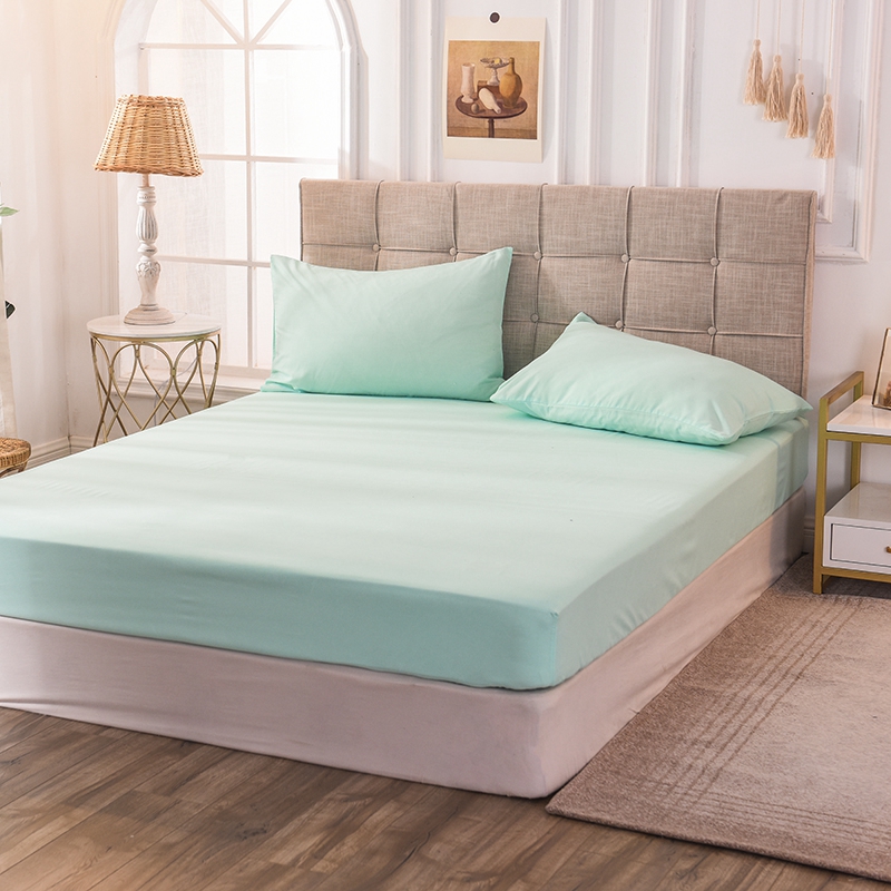 美帮汇床单四件套男生潮流被单 北欧简约被套铺盖套90cm床单三件套绿高清大图