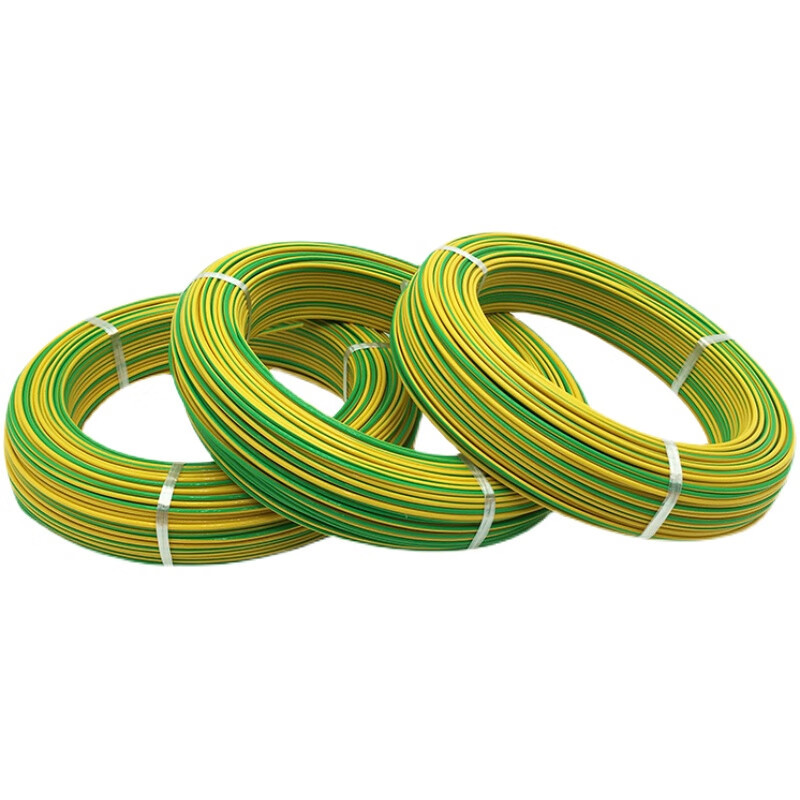 wahl国标纯铜光伏黄绿双色接地电线bvr4平方电线100米4平方单位卷