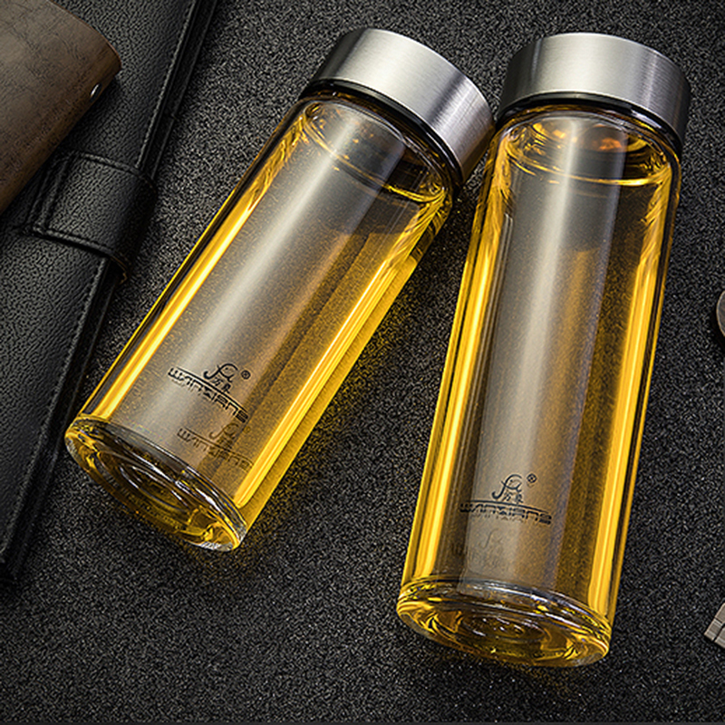 万象单层玻璃杯大容量男士家用办公水杯女士耐高温喝水杯子