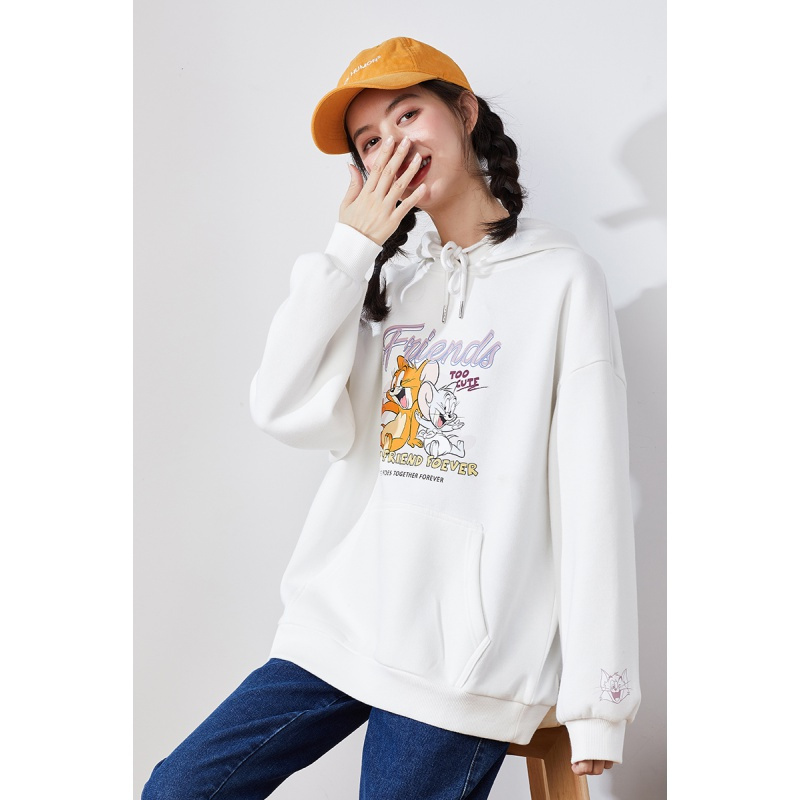 2折价899元唐狮春装新款卫衣女韩版宽松连帽上衣秋冬百搭ins潮黑色