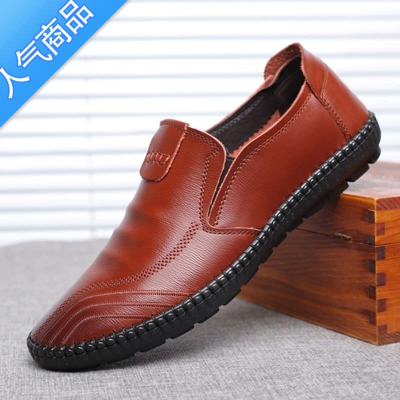 SUNTEK软男鞋秋冬豆豆鞋男驾车鞋男士皮鞋懒人鞋商务韩版休闲鞋图片