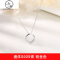s925纯银几何方形项链女款韩版锁骨链简约气质学生个性小清新 JiMi