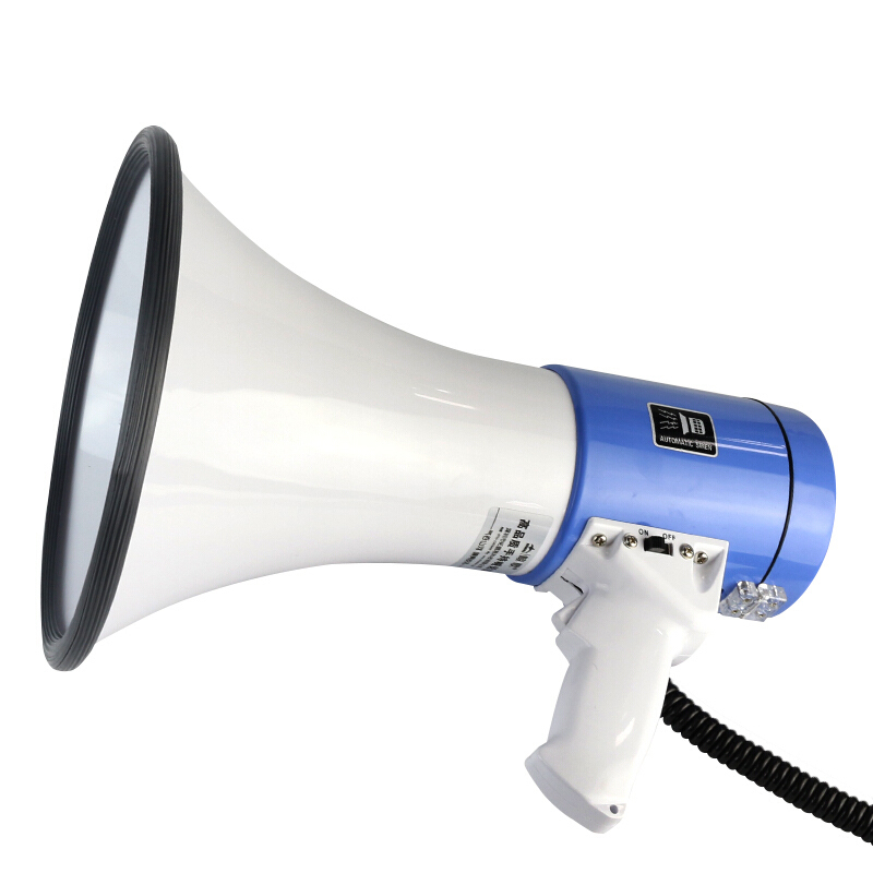 谋福 8884大功率喊话器喇叭可插卡手持扩音器50W蓝白色配好锂电池