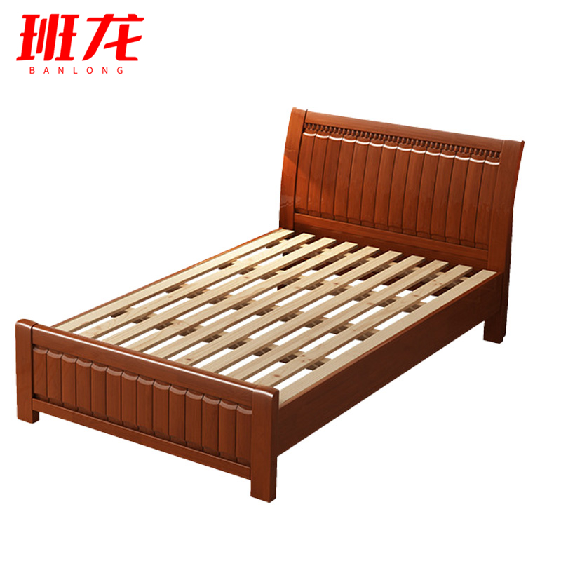 班龙实木床151*206*96cm海棠色张高清大图
