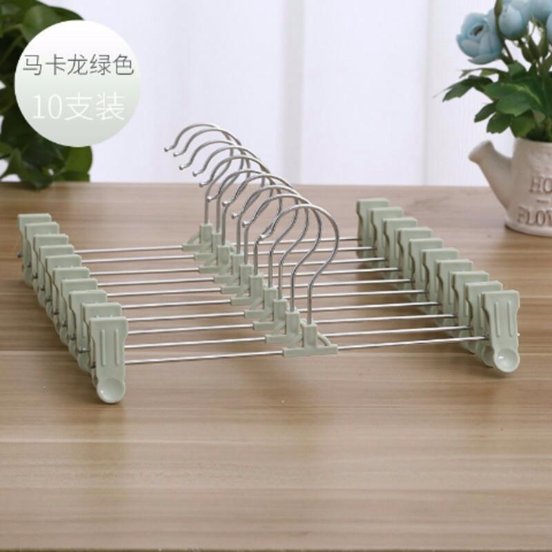 10/20个装裤夹子裤架可伸缩裤夹子批发强力防滑裤架衣架家用裙夹 606粉色 10个装