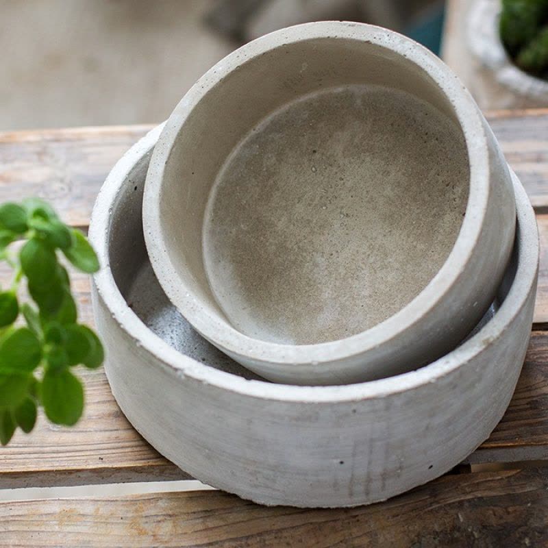 家柏饰(CORATED)多面体几何混凝土花盆花器花篮现代简约花园装饰桌面装饰 B小圆矮柱 中图片