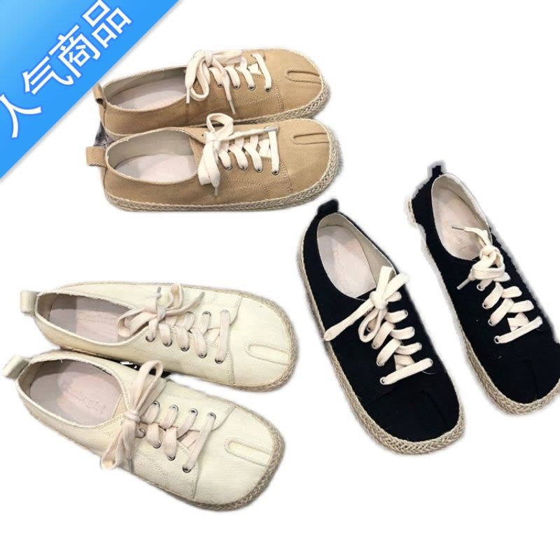 SUNTEK东大门渔夫鞋女2022年春季新款韩版超chic草编懒人一脚蹬乐福鞋女图片