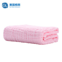 格朗GL 婴儿纱布浴巾 宝宝纱布浴巾6层纱105*105cm 粉色 1片/盒 YJ-1