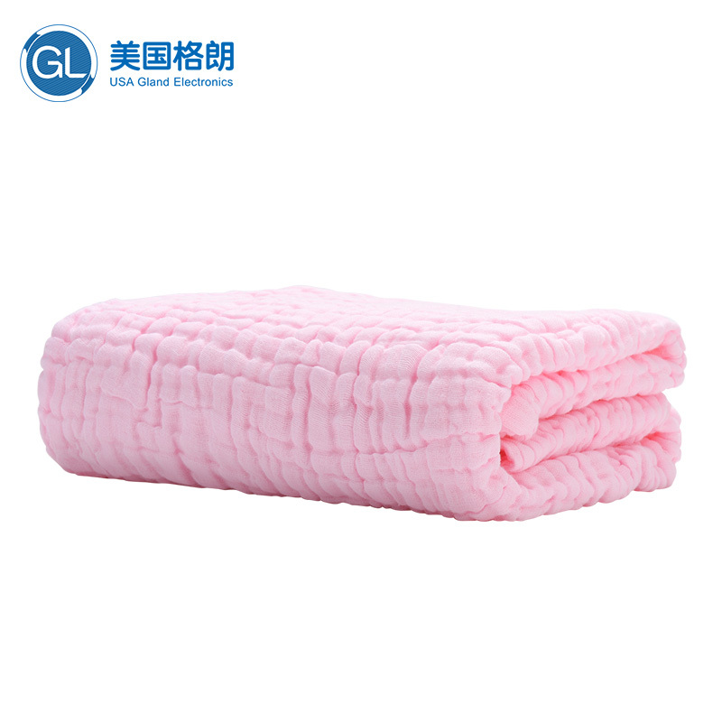 格朗GL 婴儿纱布浴巾 宝宝纱布浴巾6层纱105*105cm 粉色 1片/盒 YJ-1