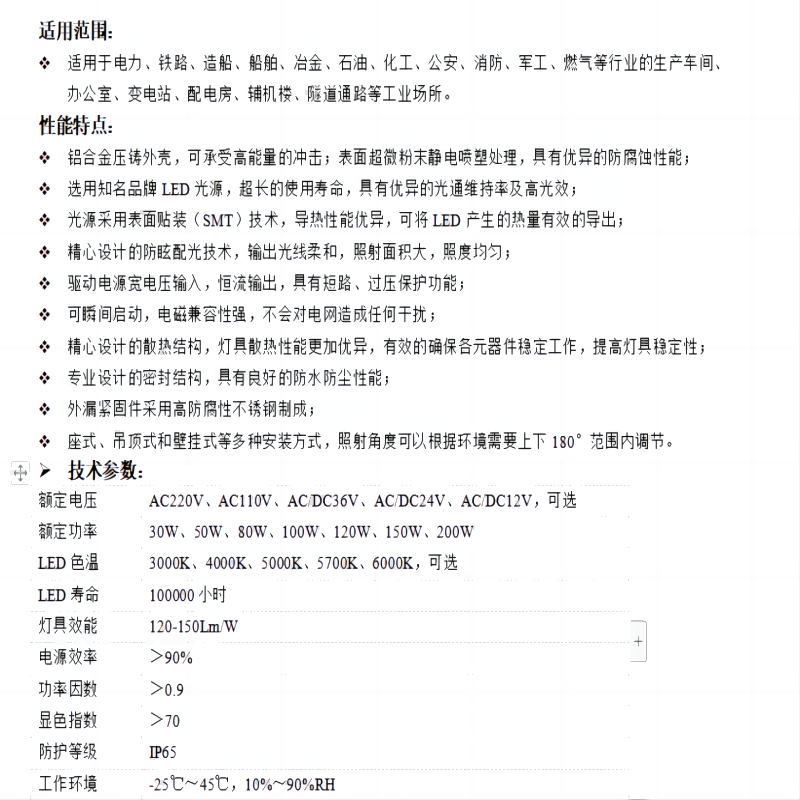 非芯赫 LED投光灯 FHGL230A-80高清大图