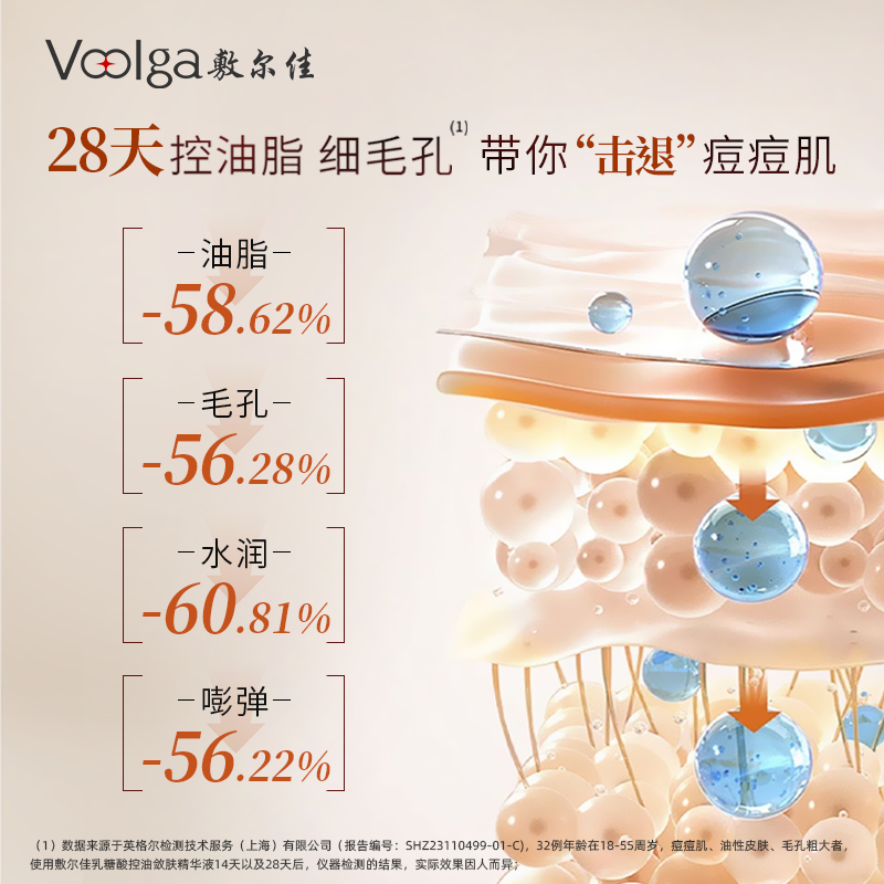 敷尔佳乳糖酸控油敛肤精华液30g/瓶高清大图
