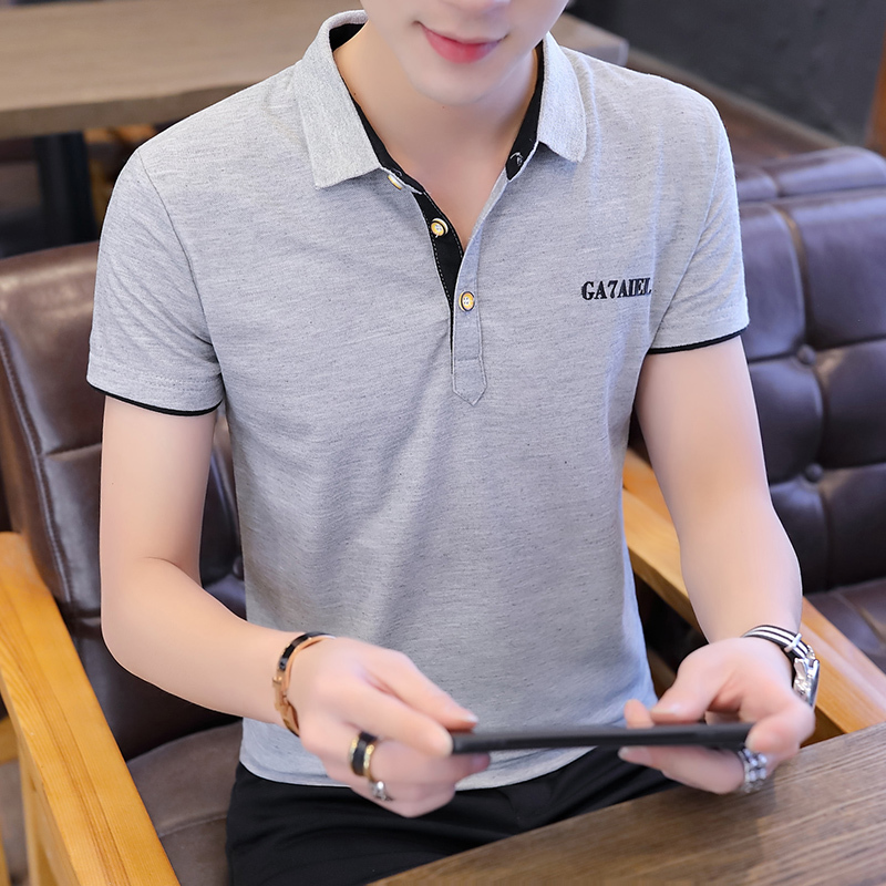 polo衫男士短袖T恤夏季薄款保罗休闲t恤翻领潮流半袖体恤带领上衣服Wsng