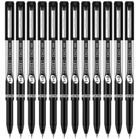 得力(deli)S33大容量中性笔 黑色水笔签字笔 碳素笔12支/盒 0.5MM/0.7mm 黑色大容量中性笔0.5mm