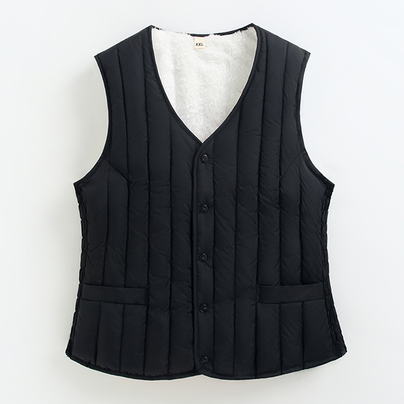 恒源祥中老年女士羽绒棉马甲加绒加厚妈妈外穿羊羔绒保暖背心坎肩