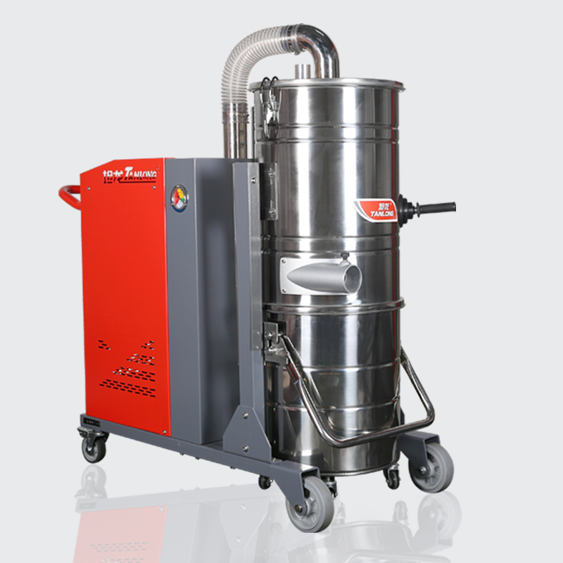 坦龙7.5kw工业吸尘器380v大型车间吸铁屑铝屑铁渣手推式吸灰机器