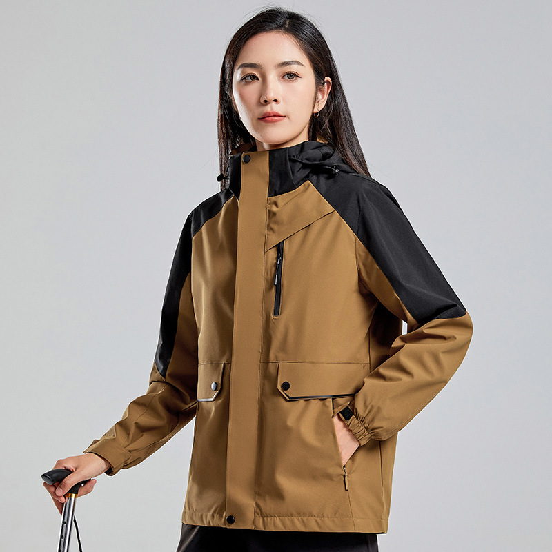健卡侬 冲锋衣 J147 女款A焦糖色 3XL