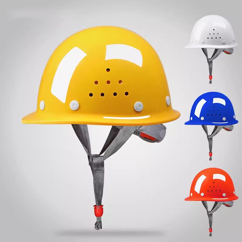 迅迈 欧式圆盔-蓝色 安全帽工地头盔男领导国标工人安全生产施工程工作帽定制logo印字