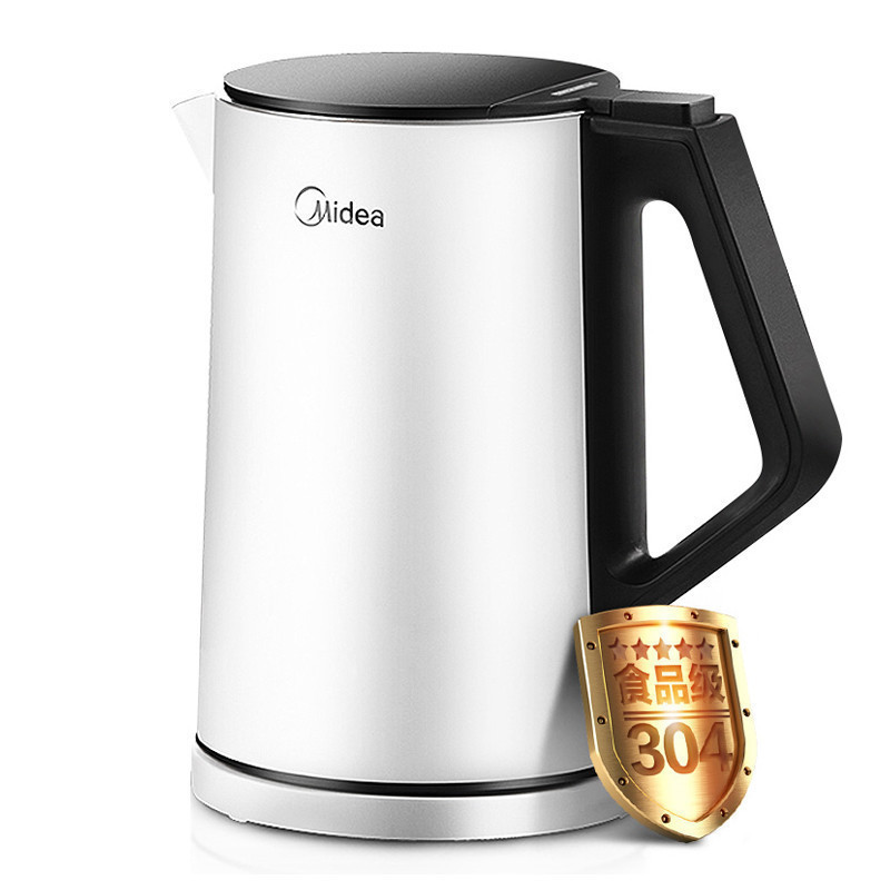 美的(Midea)电热水壶HJ1508a防烫304不锈钢煮茶家用1.5升自动断电 进口温控器 塑料外壳1.2-1.5L