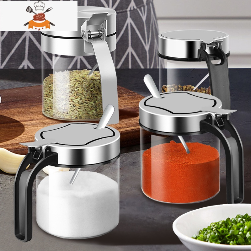 敬平玻璃调味瓶罐调料盒鸡精盐味精胡椒粉辣椒面罐酒店家用厨房收纳盒