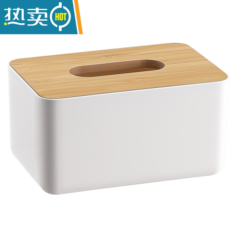 敬平纸巾盒抽纸盒家用客厅厨房创意桌面多功能餐巾纸盒子遥控器收纳盒 大号长方形纸巾盒[带手机凹槽]高清大图