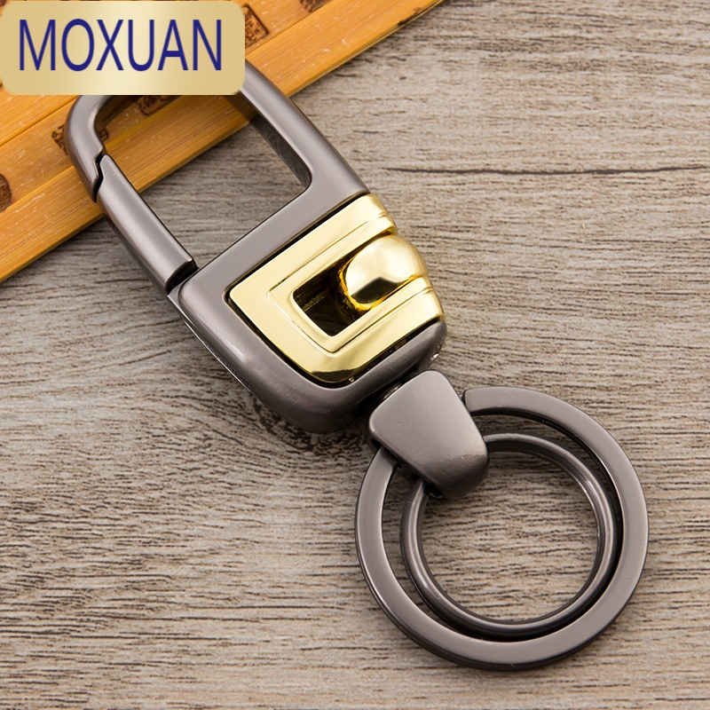 moxuan好运珠设计男士腰挂钥匙扣创意汽车钥匙链挂件金属钥匙圈环视频