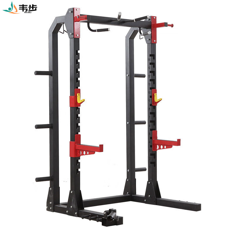 韦步健身房专业悍马框式深蹲卧推架商用一体自由杠铃龙门架家用多功能深蹲架+2.2米杆+100公斤铃片高清大图