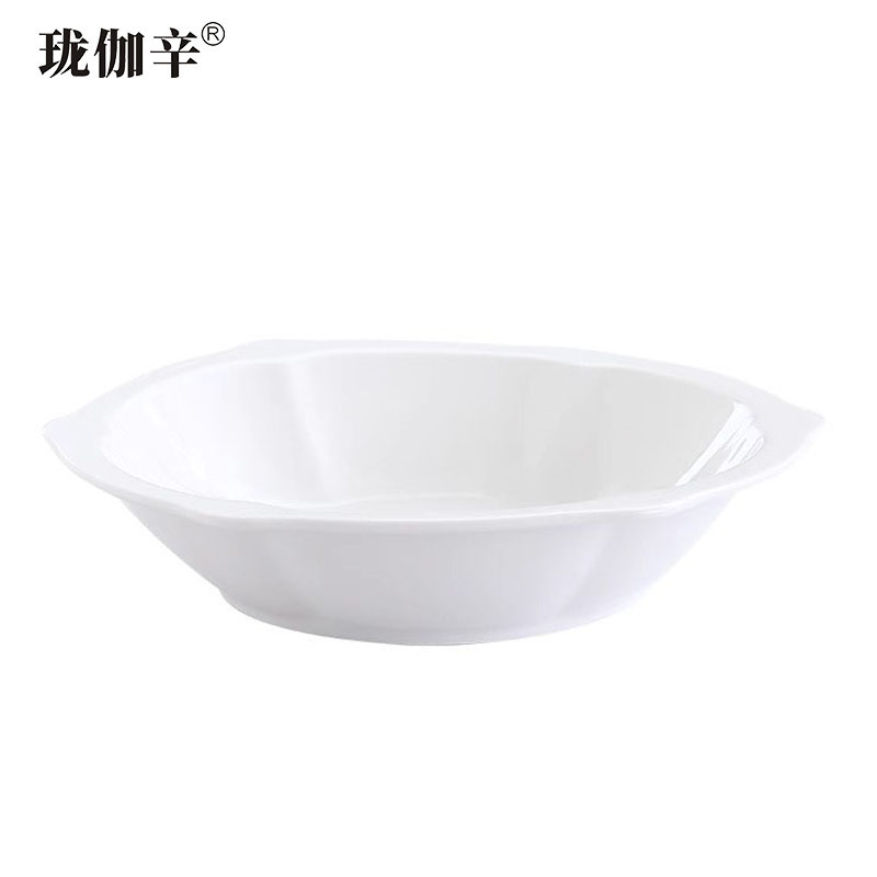 珑伽辛 白色陶瓷雪花碗 10英寸/个高清大图