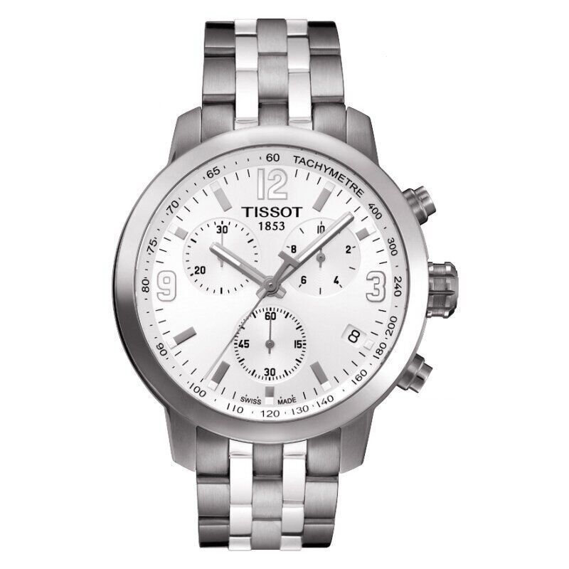 天梭(TISSOT)手表瑞士男士腕表 PRC200系列石英表 运动防水男表商务正装日历金属精钢表带 皮革表带石英表 男