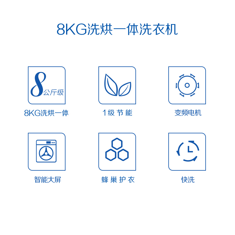达米尼(Damiele)XQG80-1206DH 8公斤 滚筒洗衣机 洗干一体机 全自动家用洗衣机烘干机 下排水（金色）