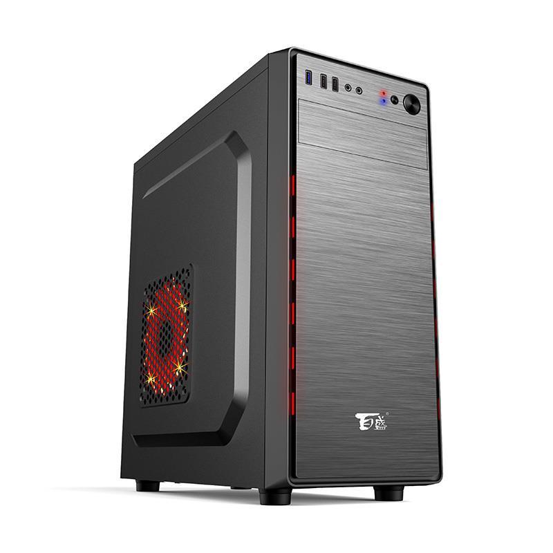 航嘉百盛ra360au3机箱天王星办公商务简洁拉丝面板台式电脑机箱前置带