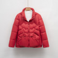 90绒纯色羽绒服女短款鸭绒小个子新款时尚女装上衣外套潮 L 红色