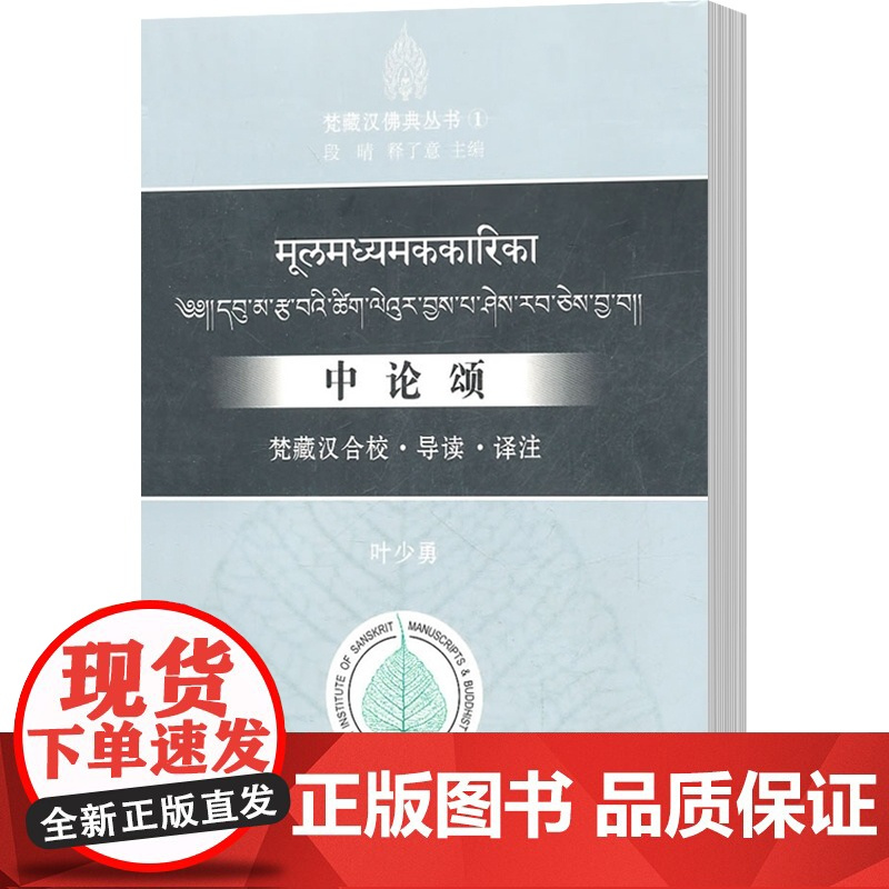 中论颂 梵藏汉合校导读译注 梵藏汉佛典丛书 叶少勇中国佛教义理研习书籍 佛教哲学文献参考资料32开 中西书局正版现代汉语