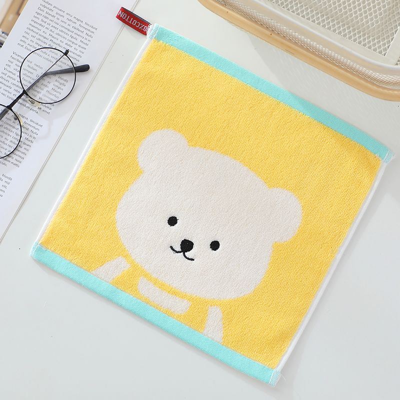 棉方巾小毛巾儿童洗脸巾婴儿可爱卡通柔软正方形手帕幼儿园高清大图