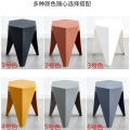 迅众 家用塑料凳子北欧风车圆凳加厚可叠放胶凳简约现代餐桌椅子高板凳 颜色备注