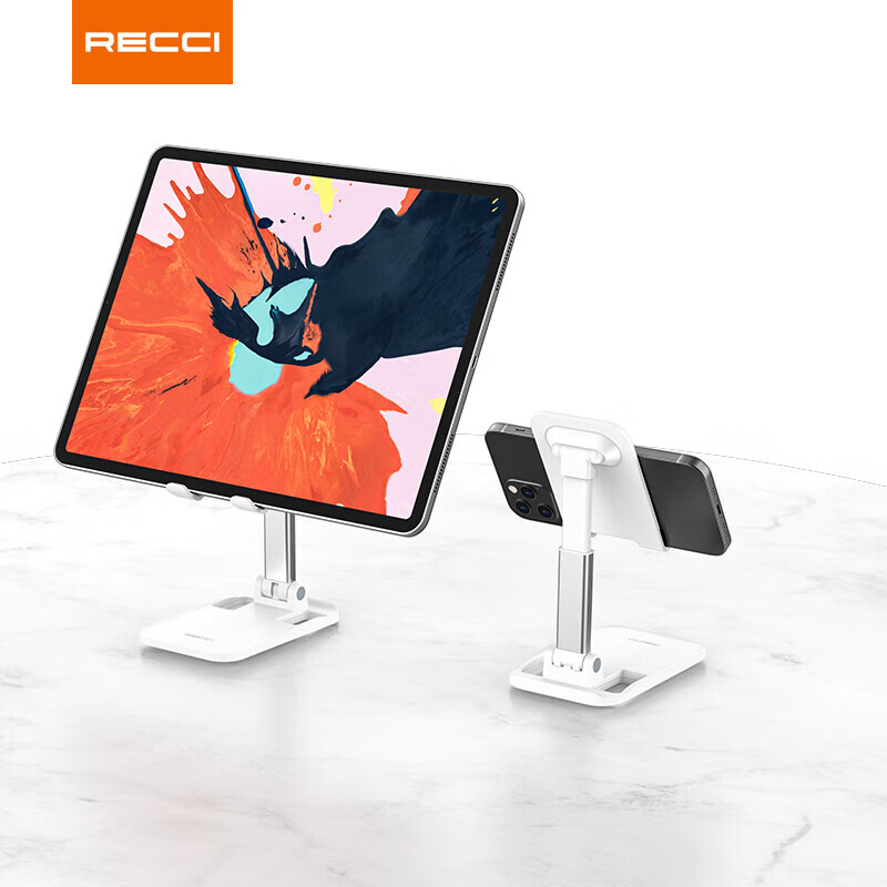 锐思 RECCI 华为苹果手机支架 白色 RHO-M10高清大图