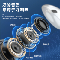 标图有线耳机适用华为type-c接口p20/p30pro/p10手机nova2s/5/4mate20荣耀50/60专用圆