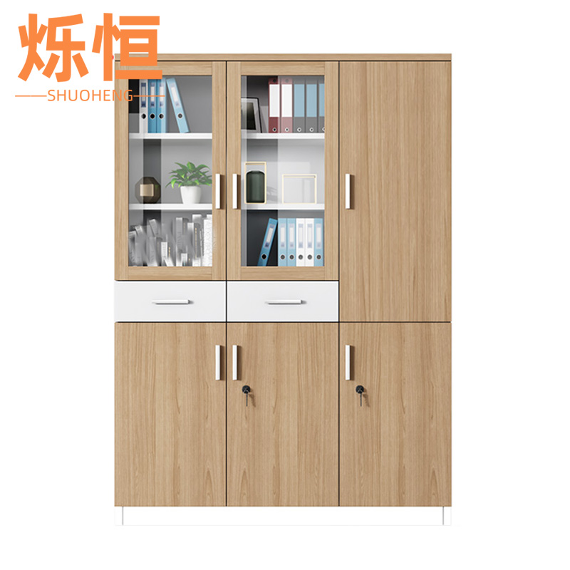 烁恒书柜两门书柜A款 组高清大图