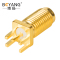 博扬 高频射频同轴转接器50欧 SMA-KE母头11mm PCB面板插座偏脚 10个装 BY-SMA-KEP11