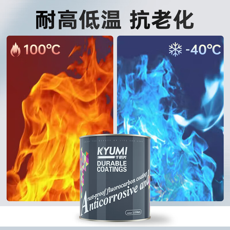 千居美 氟碳漆 防锈漆金厘油漆防腐漆户外改色涂料翻新漆 3KG 哑光深灰
