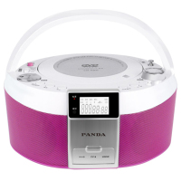 PANDA/熊猫CD-560CD/DVD播放机磁带U盘学习教学胎教手提便携音响收音录音机 玫红色