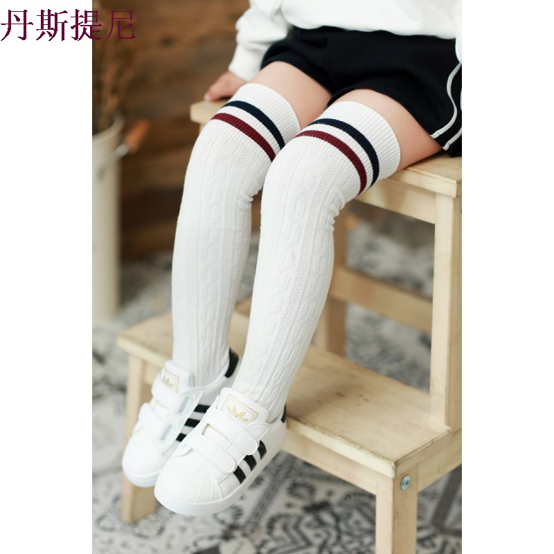 纯棉女童过膝袜 学生大腿袜儿童堆堆袜 春秋韩版百搭高宝宝长筒袜
