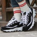 Skechers/斯凯奇女鞋新款复古熊猫鞋轻质缓震运动休闲鞋66666179-BKW ZP 66666179-BKW/黑色 38